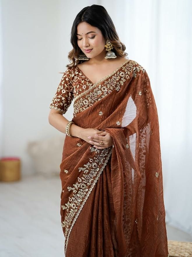 Brown Daily Wear Saree